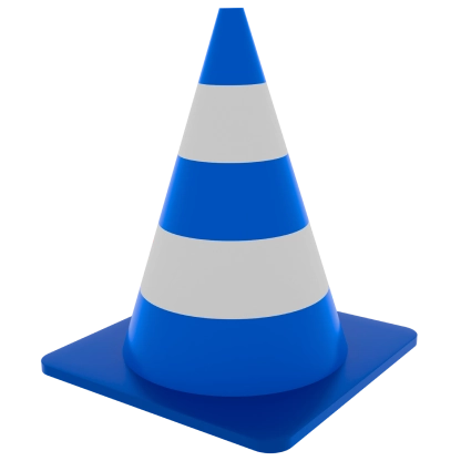 A 404 Not Found Image Showing a Three-Dimensional Traffic Cone
